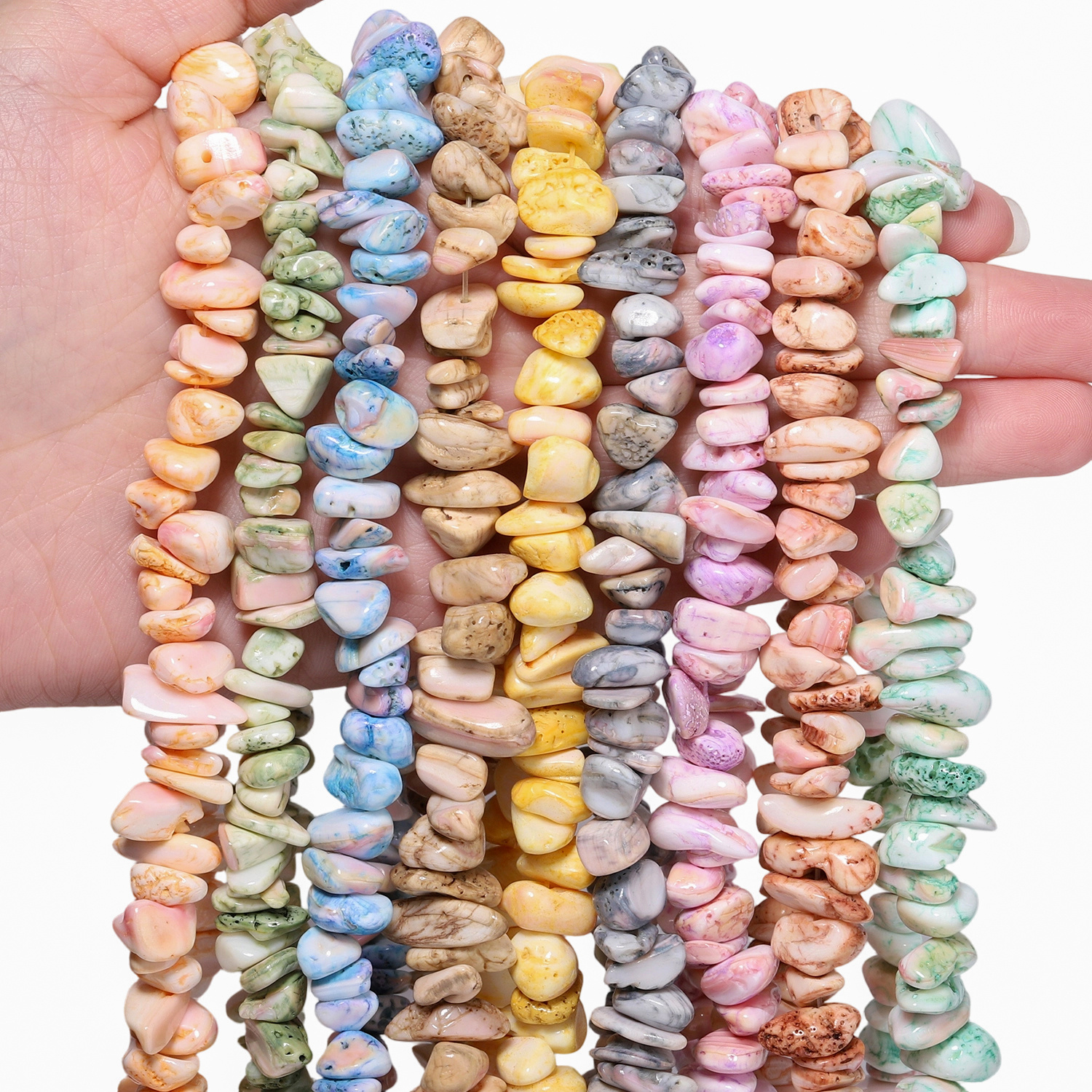 Natural Stone Multicolor Jasper Chip Beads for DIY Jewelry